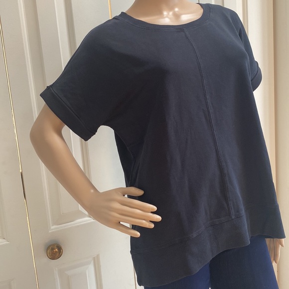 Green Tea Womens Oversized M Black Short Sleeve Tee Shirt. So soft. - Picture 3 of 9